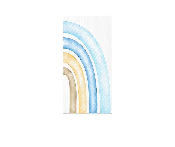 Painel De Festa Vertical 1,00 x 2,00 - Primeira Volta ao Sol Arco-íris Aquarela 032