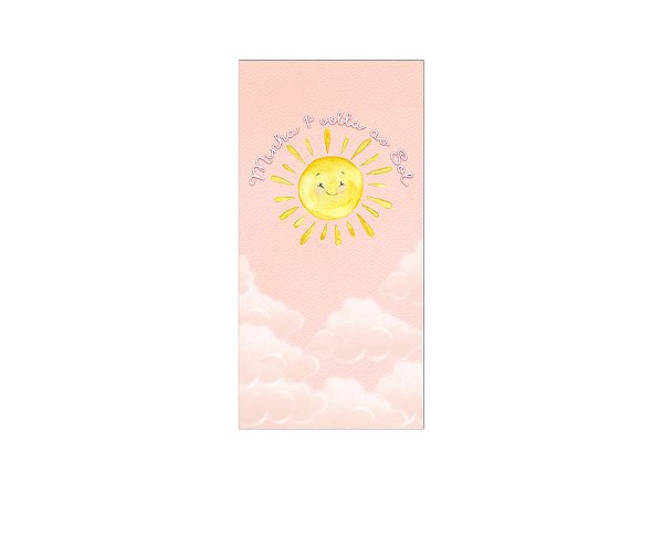 Painel De Festa Vertical 1,00 x 2,00 - Primeira Volta ao Sol Céu Rosa 050
