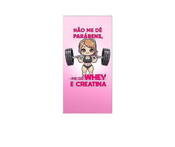 Painel De Festa Vertical 1,00 x 2,00 - Academia Rosa Maromba Cute 055