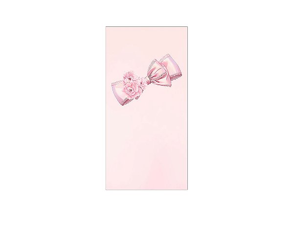 Painel De Festa Vertical 1,00 x 2,00 - Laço Rosa Cute 064