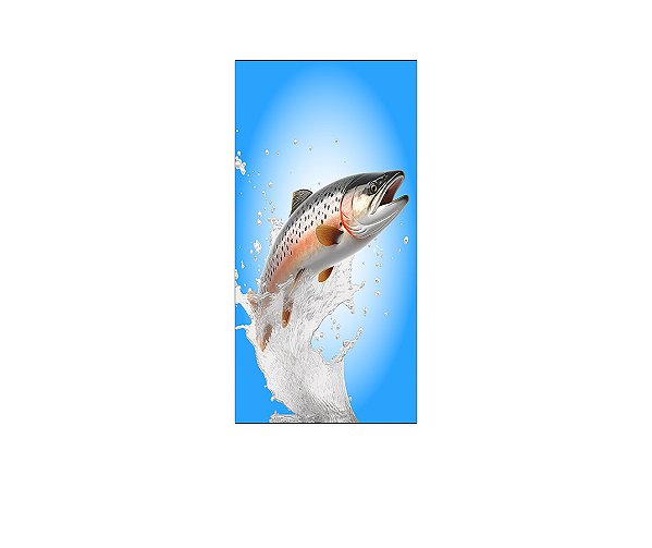 Painel De Festa Vertical 1,00 x 2,00 - Pescaria Peixe Saltando 005
