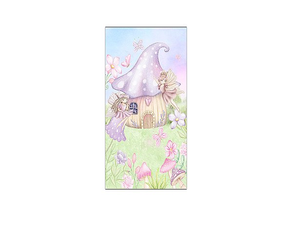 Painel De Festa Vertical 1,00 x 2,00 - Jardim das Fadas Aquarela 011