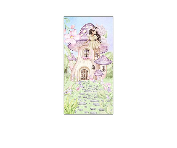 Painel De Festa Vertical 1,00 x 2,00 - Jardim Casinha das Fadas 014