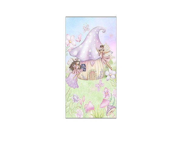 Painel De Festa Vertical 1,00 x 2,00 - Casinha das Fadas Cute 015
