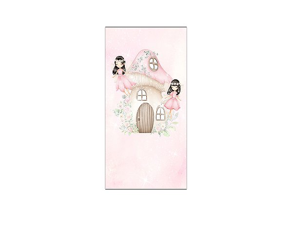 Painel De Festa Vertical 1,00 x 2,00 - Fadas Cute Rosa 018