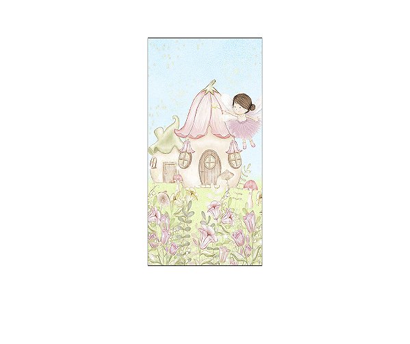 Painel De Festa Vertical 1,00 x 2,00 - Fadinha Cute Aquarela 023