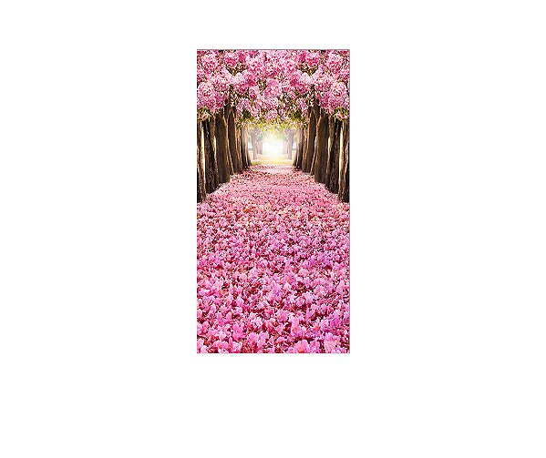 Painel De Festa Vertical 1,00 x 2,00 - Floral Azul e Dourado 026