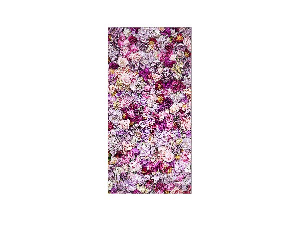 Painel De Festa Vertical 1,00 x 2,00 - Flores Lilás e Roxo 044