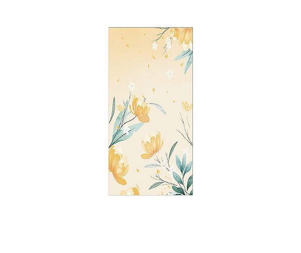Painel De Festa Vertical 1,00 x 2,00 - Flores Amarelas 067