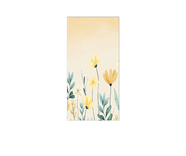 Painel De Festa Vertical 1,00 x 2,00 - Campo Flores Amarelas 068