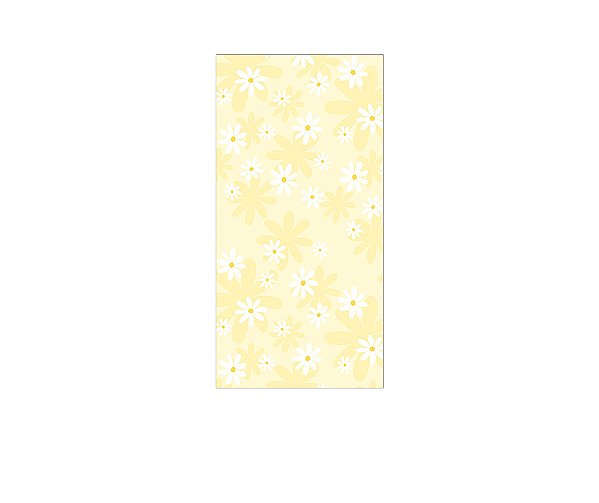 Painel De Festa Vertical 1,00 x 2,00 - Margaridas Fundo Amarelo 071