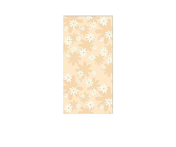 Painel De Festa Vertical 1,00 x 2,00 - Margaridas Fundo Bege 073