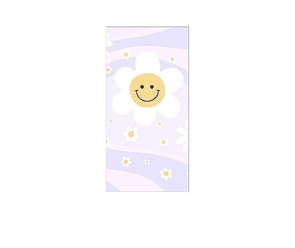 Painel De Festa Vertical 1,00 x 2,00 - Flor Sorridente Lilás 081