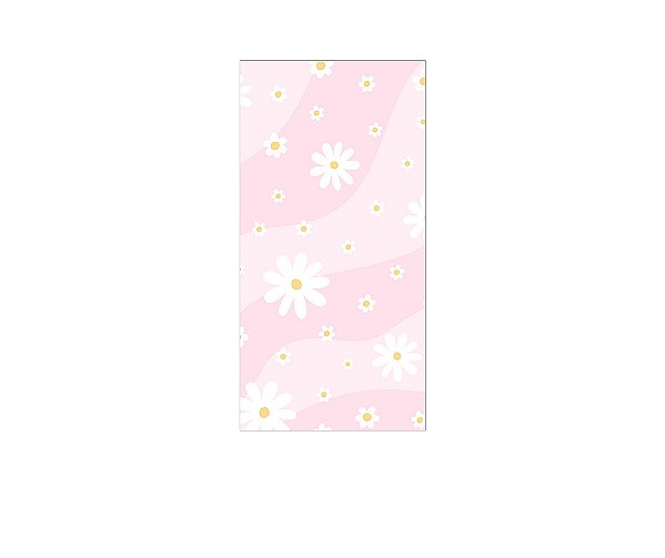 Painel De Festa Vertical 1,00 x 2,00 - Margaridas Fundo Rosa Suave 082