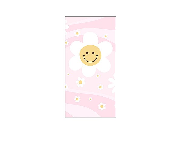 Painel De Festa Vertical 1,00 x 2,00 - Flor Sorridente Rosa Suave 083