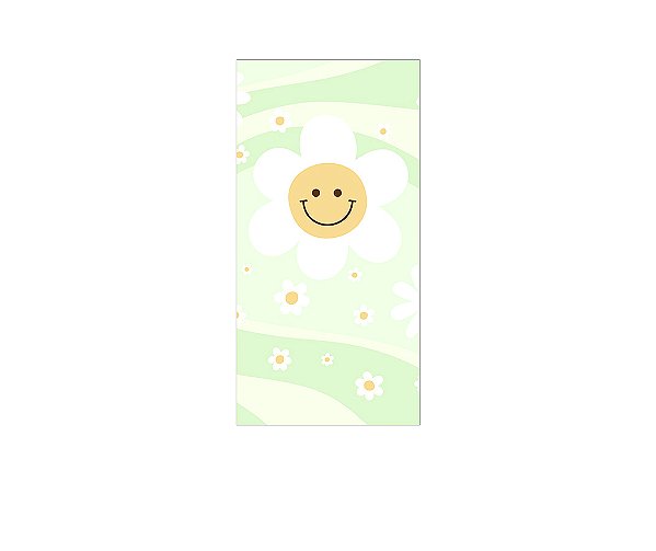 Painel De Festa Vertical 1,00 x 2,00 - Flor Sorridente Verde Suave 085
