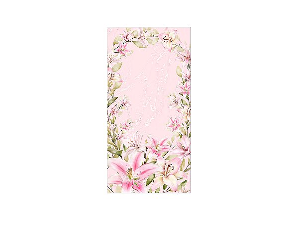 Painel De Festa Vertical 1,00 x 2,00 - Flores Lírios Rosas 132