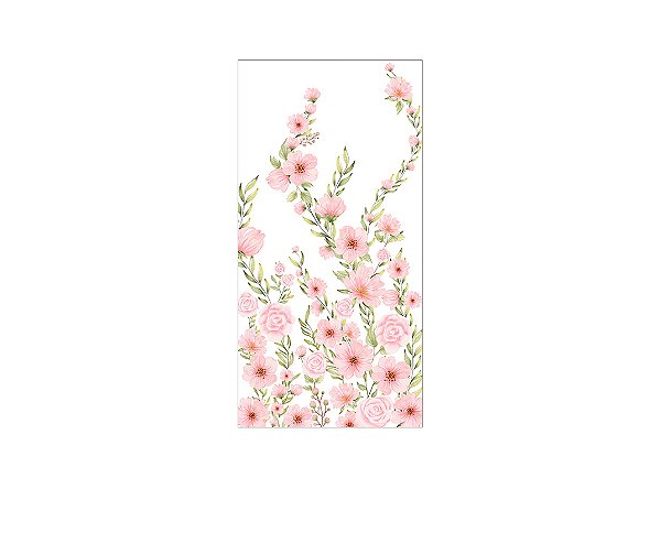 Painel De Festa Vertical 1,00 x 2,00 - Flores Cute Rosas 134