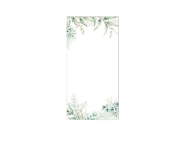 Painel De Festa Vertical 1,00 x 2,00 - Belas Folhagens Verde com Dourado 139