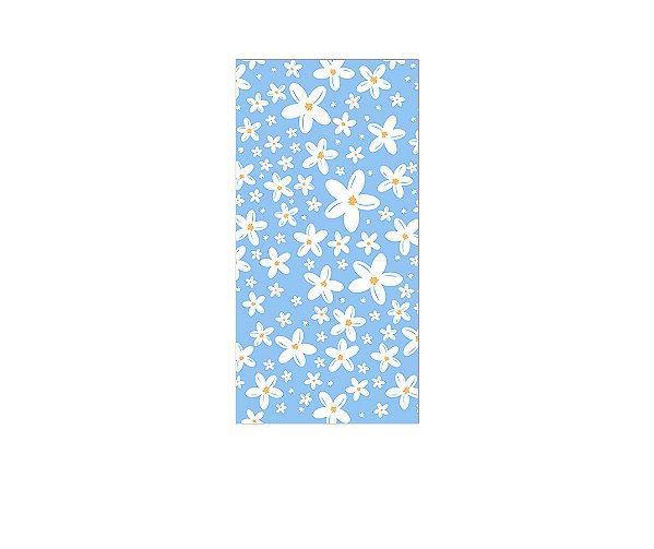 Painel De Festa Vertical 1,00 x 2,00 - Margaridas Fundo Azul 145