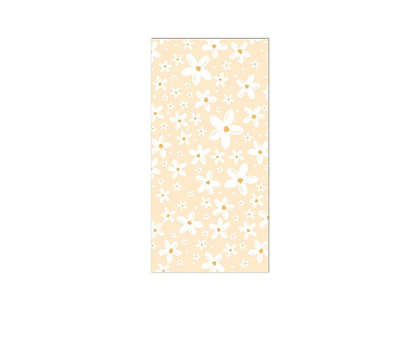 Painel De Festa Vertical 1,00 x 2,00 - Margaridas Fundo Bege 146
