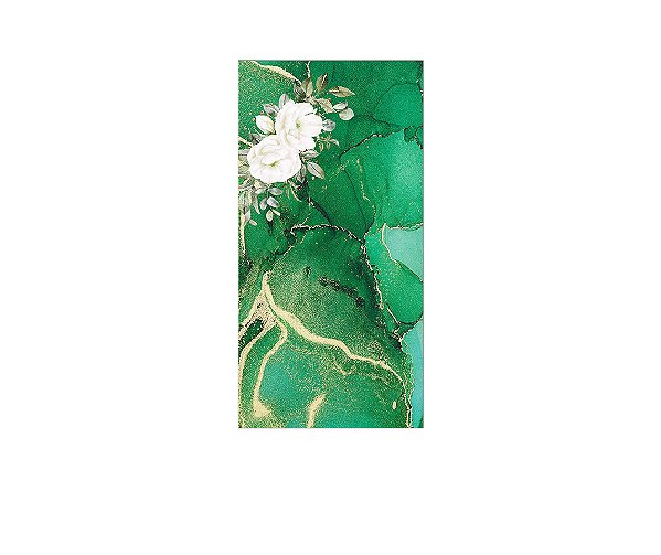 Painel De Festa Vertical 1,00 x 2,00 - Efeito Mármore Verde Flor 150