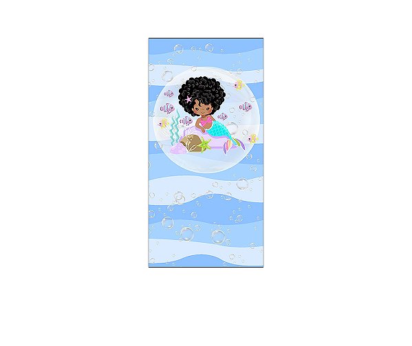 Painel De Festa Vertical 1,00 x 2,00 - Fundo do Mar Sereia Cute 011