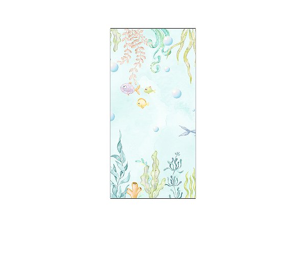 Painel De Festa Vertical 1,00 x 2,00 - Fundo do Mar Clean 014