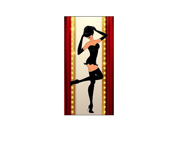 Painel De Festa Vertical 1,00 x 2,00 - Tem Cabaré Essa Noite Vermelho 011