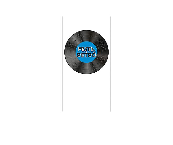 Painel De Festa Vertical 1,00 x 2,00 - Festa Retrô Disco de Vinil 026