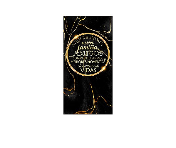 Painel De Festa Vertical 1,00 x 2,00 - Confraternização Preto com Dourado 028