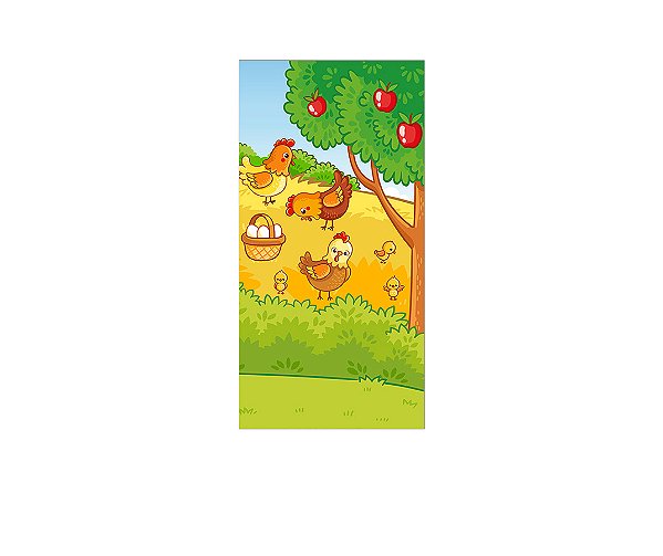 Painel De Festa Vertical 1,00 x 2,00 - Fazendinha Colorida 009