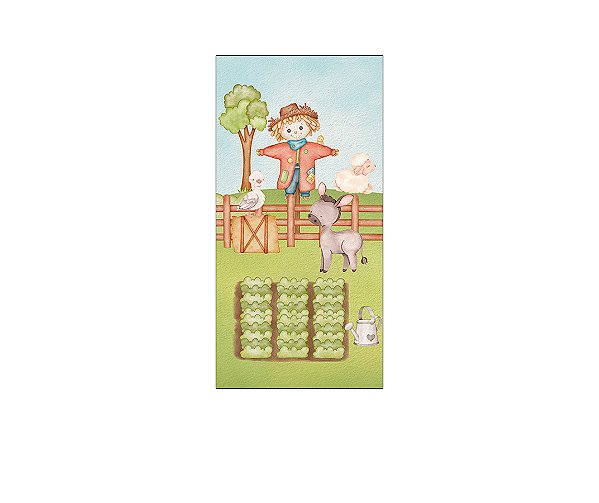 Painel De Festa Vertical 1,00 x 2,00 - Fazendinha Cute Colorida 045