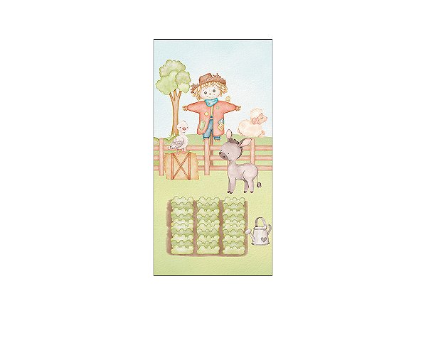 Painel De Festa Vertical 1,00 x 2,00 - Fazendinha Tons Claros 046