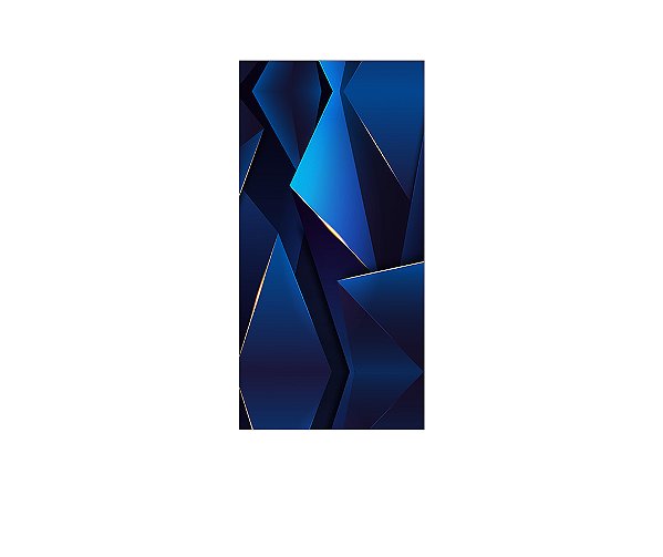Painel De Festa Vertical 1,00 x 2,00 - Geométrico Azul Marinho com Dourado 036