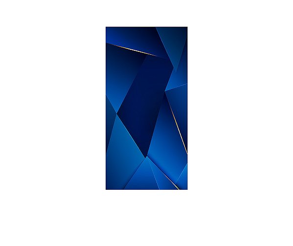 Painel De Festa Vertical 1,00 x 2,00 - Geométrico Azul com Dourado 037