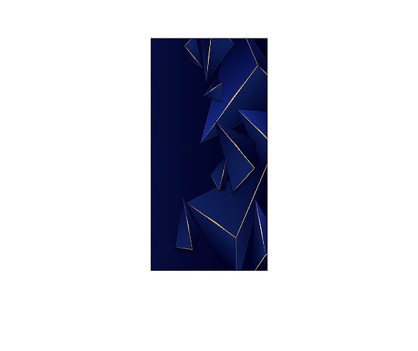 Painel De Festa Vertical 1,00 x 2,00 - Geométrico Azul com Dourado 039