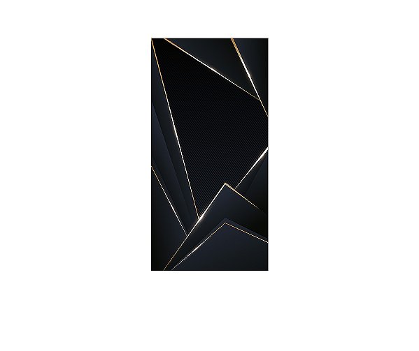 Painel De Festa Vertical 1,00 x 2,00 - Geométrico Preto com Dourado 041