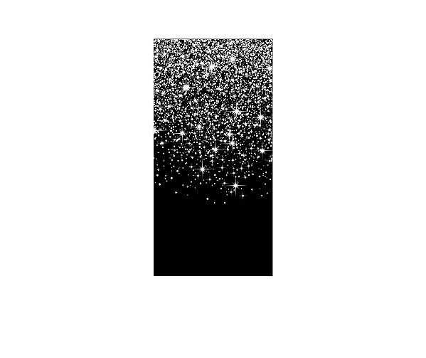 Painel De Festa Vertical 1,00 x 2,00 - Preto com Efeito Glitter Prateado 004