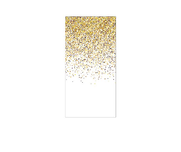 Painel De Festa Vertical 1,00 x 2,00 - Branco Efeito Glitter Dourado 021