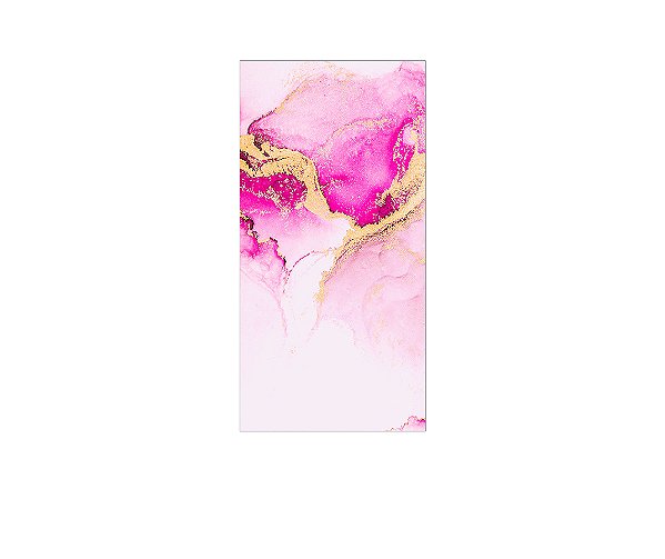 Painel De Festa Vertical 1,00 x 2,00 - Efeito Mármore Pink e Dourado 026