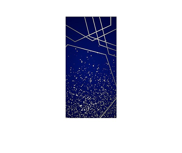 Painel De Festa Vertical 1,00 x 2,00 - Azul com Geométrico Prateado 029