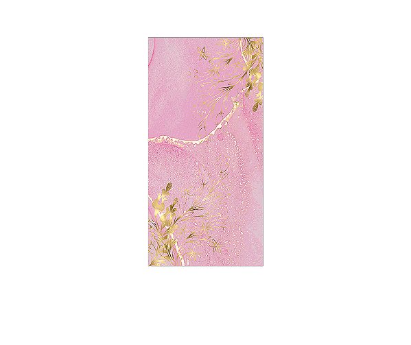 Painel De Festa Vertical 1,00 x 2,00 - Efeito Mármore Rosa e Dourado 043