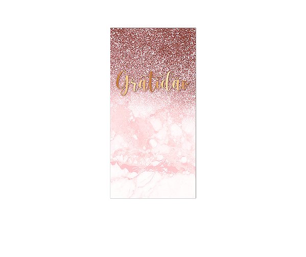 Painel De Festa Vertical 1,00 x 2,00 - Gratidão Efeito Glitter Rose 059