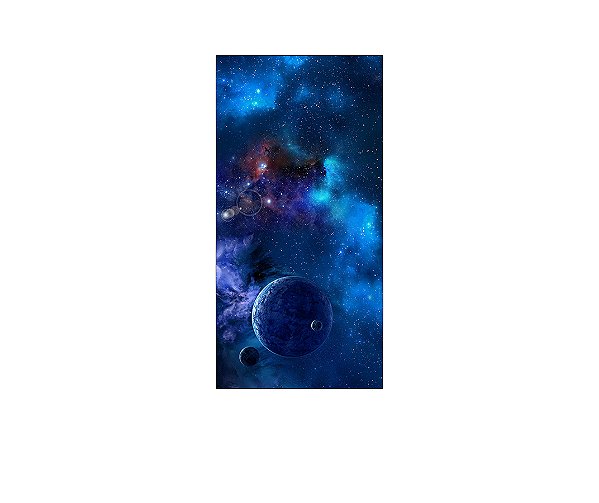 Painel De Festa Vertical 1,00 x 2,00 - Galáxia Azul com Estrelas 004