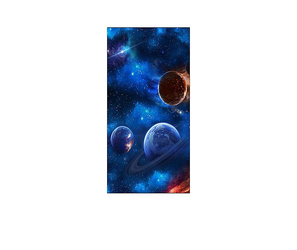 Painel De Festa Vertical 1,00 x 2,00 - Galáxia com Planetas 005