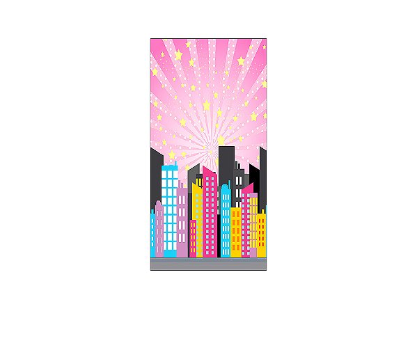 Painel De Festa Vertical 1,00 x 2,00 - SuperGirl HQ Rosa 023