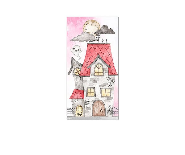 Painel De Festa Vertical 1,00 x 2,00 - Halloween Casinha da Bruxa 001