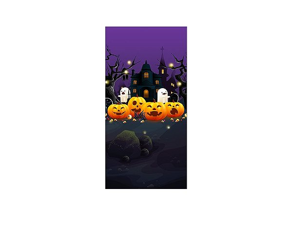 Painel De Festa Vertical 1,00 x 2,00 - Halloween Abóboras e Fantasmas 010