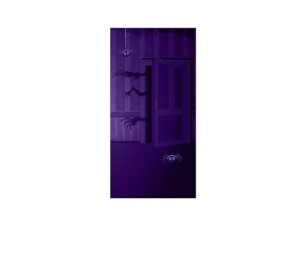 Painel De Festa Vertical 1,00 x 2,00 - Halloween Roxo 017
